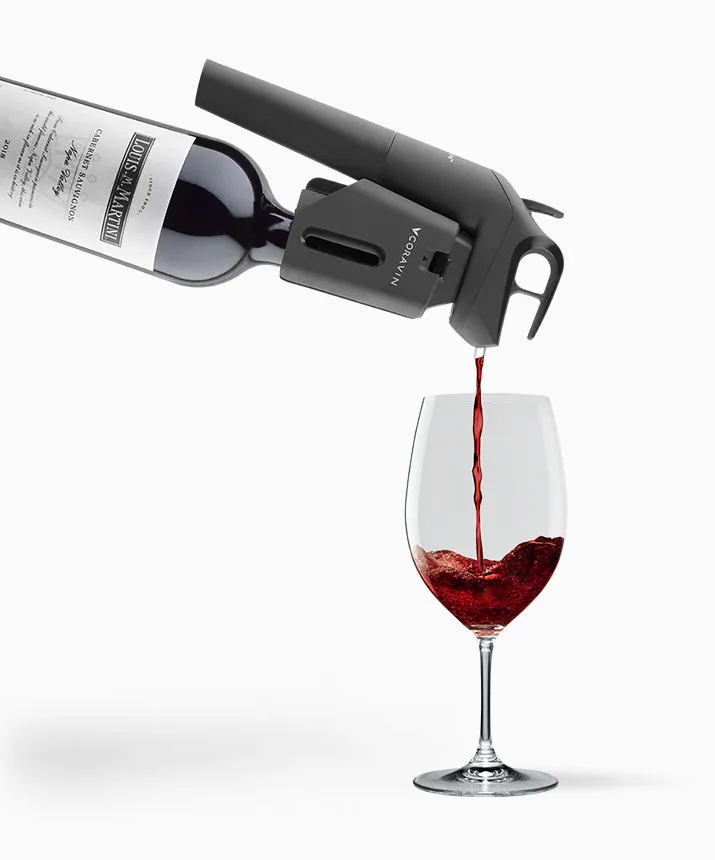 Coravin pouring wine through the cork