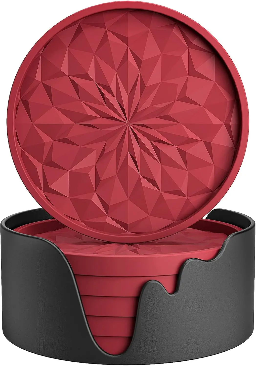 ME.FAN Silicone Coasters with Holder 6 Pack